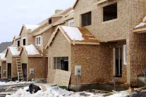 Winter construction site