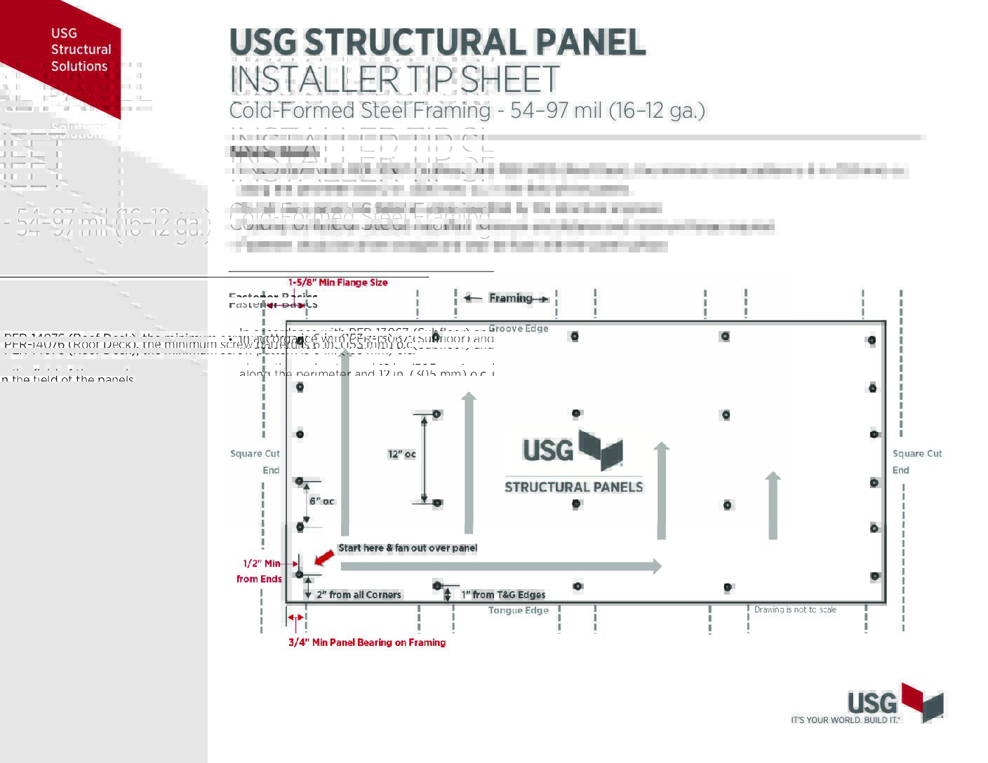 USG Structural Panel Installer Tip Sheet - Document Screen Grab